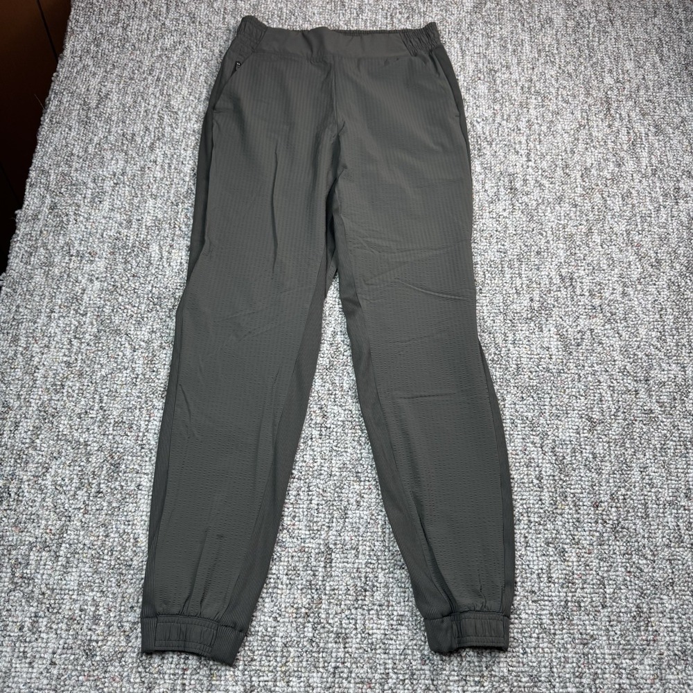 Athleta Textured Brooklyn Jogger Pants Womens 2 Green Stretch Athleisure Gym